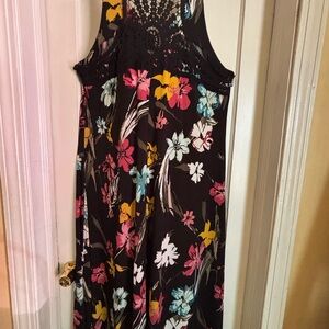 Lane Bryant Floral Maxi Dress - Black, Pink, Yellow, Blue